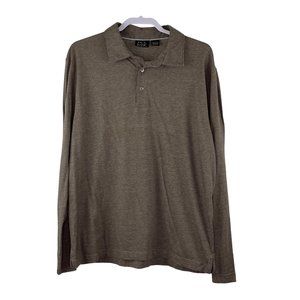 Jos A Banks Polo Sweater Light Weight Cotton Shirt Brown Size L